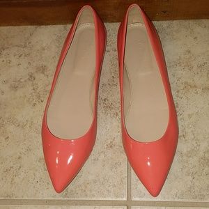 J Crew Flats coral leather 8.5